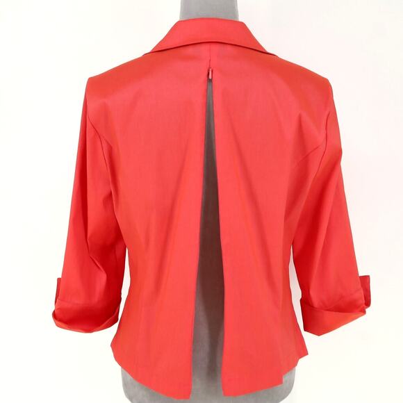 Jackie Jon Top Womens 10 Orange Ruched Front Rhinestone Buttons Back Zip Formal - Picture 10 of 13